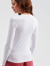 Langarmshirt Damen Weiß
